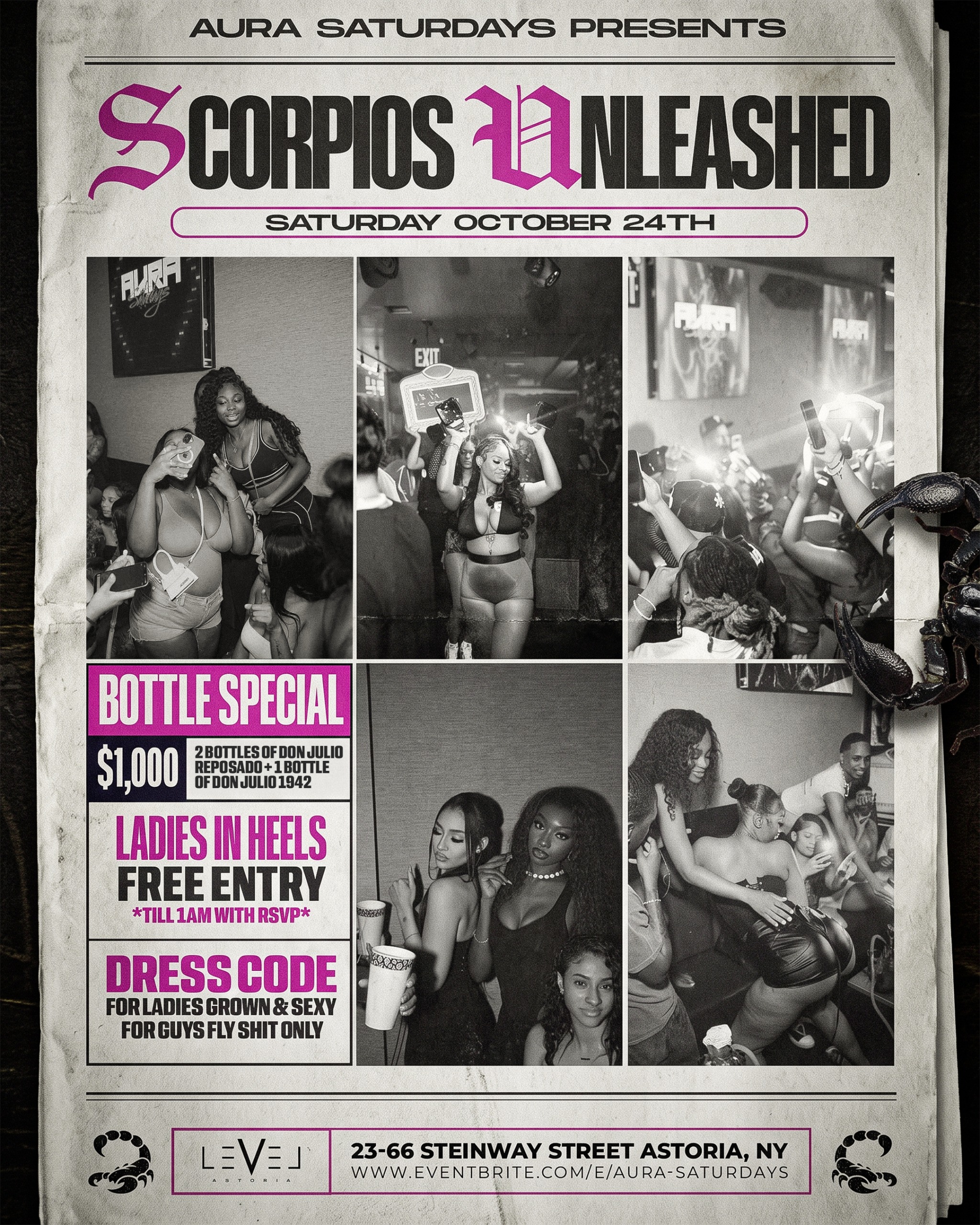 Saturday October 24th 2026 : Aura Saturdays at Level Astoria