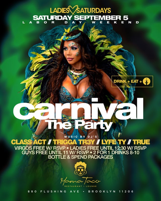 Saturday September 5th 2026 : Carnival The Party at Mamataco Brooklyn